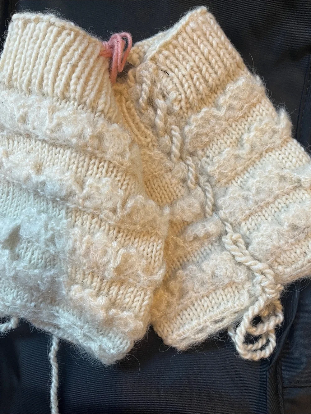 Sundance Handcrafted Boot Toppers Cream Cable-Knit with Tie Detail